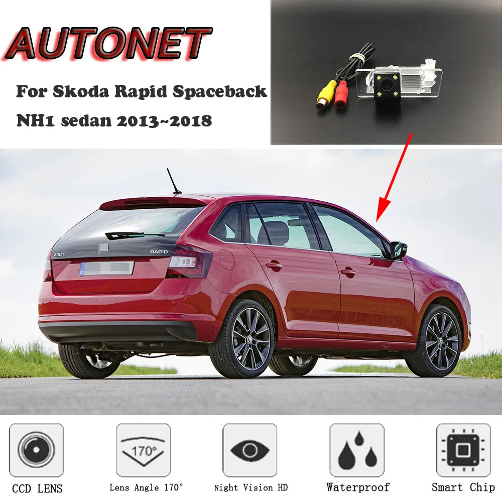 Осенняя резервная камера заднего вида для Skoda Rapid Spaceback NH1 sedan 2013 ~ 2018 HD/CCD ночного