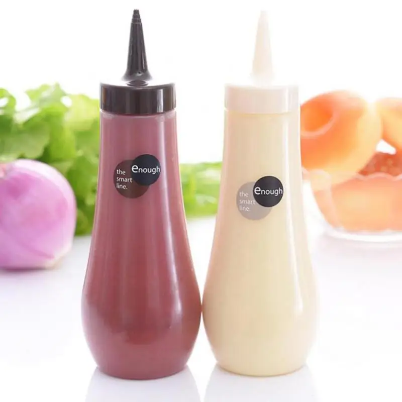 Condiment Squeeze Bottle Salad Dressing Tomato Sauce Fruit Jam Kitchen Plastic Seasoning Bottle