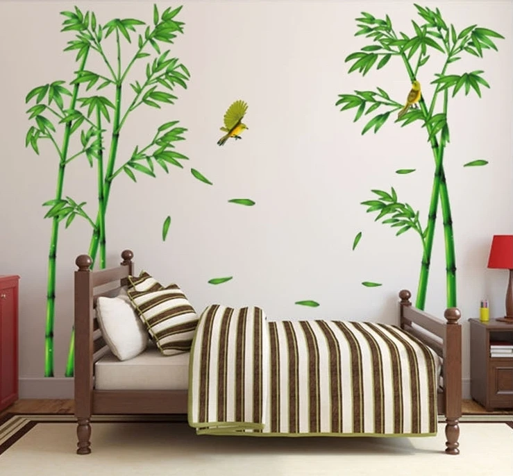 295*165cm bamboo wall stickers large tree decals china style artificial