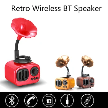 

Mini Portable Vintage Wireless Bluetooth loud Speaker Wooden Texture cute FM Radio Support TF Card/U Disk/AUX Retro Loudspeaker
