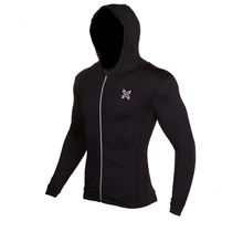 Зимняя мужская куртка для бега спортивная куртка фитнес с длинным рукавом с капюшоном быстросохнущая футболка для йоги плотные толстовки на молнии тонкие походные свитера