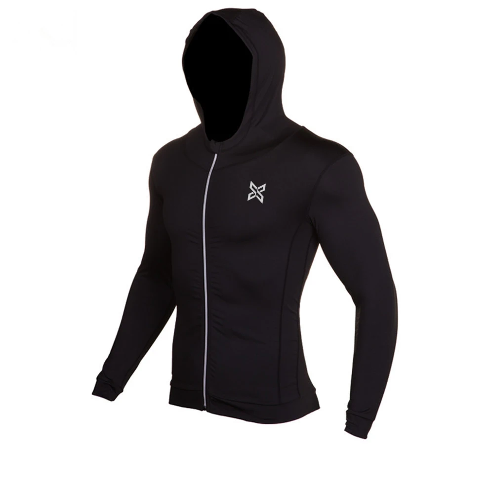 

winter running Jacket Men Sports Coat Fitness Long Sleeve Hooded fitness jacket Tight Hoodies Zipper Slim Hiking Sweatshirts