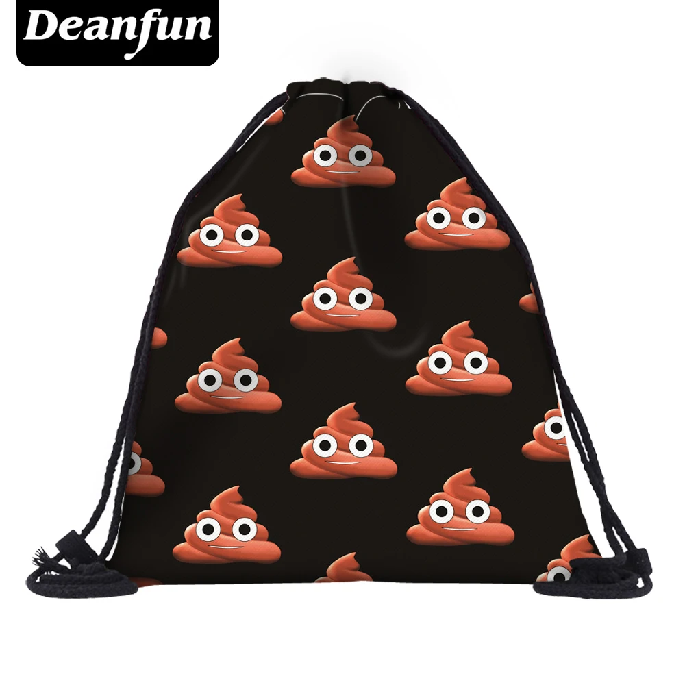 Deanfun Черный Шнурок Сумки 3D Печать Простой Emoji Личность Унисекс Рюкзаки SKD 54 | Багаж