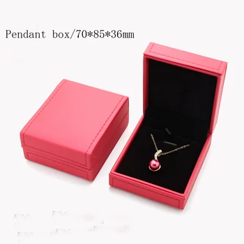 

7*8.5*3.6cm High Quality Box For Jewelry Free Shipping Wholesale 20pcs/lot Red PU Pendant Packaging Boxes Gift Jewelry Packing