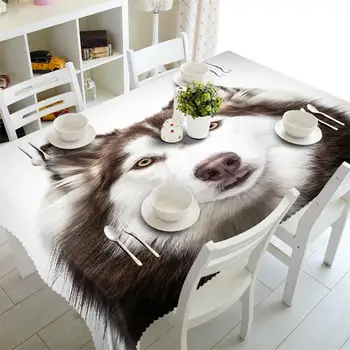 

Wolf 3D printing Rectangular Tablecloths Polyester Table Cover Modern Brand Customizable Table Cloth