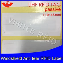 RFID tag UHF sticker vehicle windshield EPC 6C 915m 868m 860-960M Alien Higgs3 anti-tear adhensive passive printable RFID label