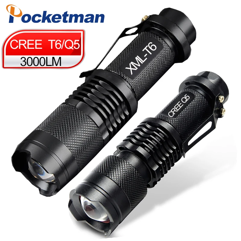 Zk5 Mini xml t6 q5 Мощный масштабируемый тактический фонарик водонепроницаемый