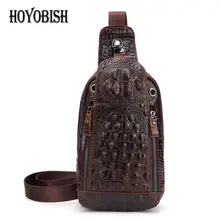 HOYOBISH сумка из натуральной кожи для мужчин Аллигатор из воловьей кожи, для мужчин сумки-мессенджеры верхний слой масло кожа bolso hombre OH175