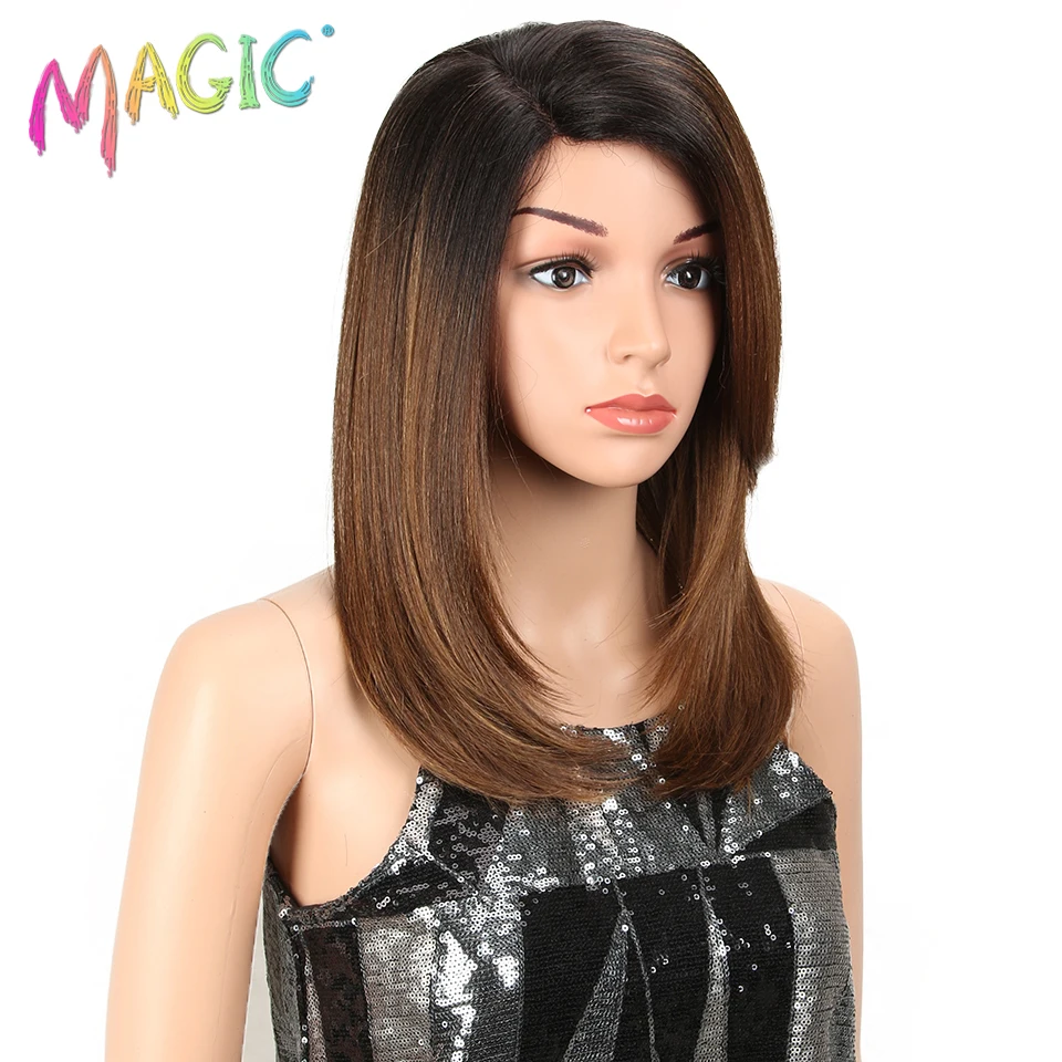 MAGIC For Black Women 18 Inch Straight Hair U Part Elastic Lace Synthetic Wigs Cosplay Wig Natural Color Synthetic Lace Wig MAGIC For Black Women 18 Inch Straight Hair U Part Elastic Lace Synthetic Wigs Cosplay Wig Natural Color Synthetic Lace Wig