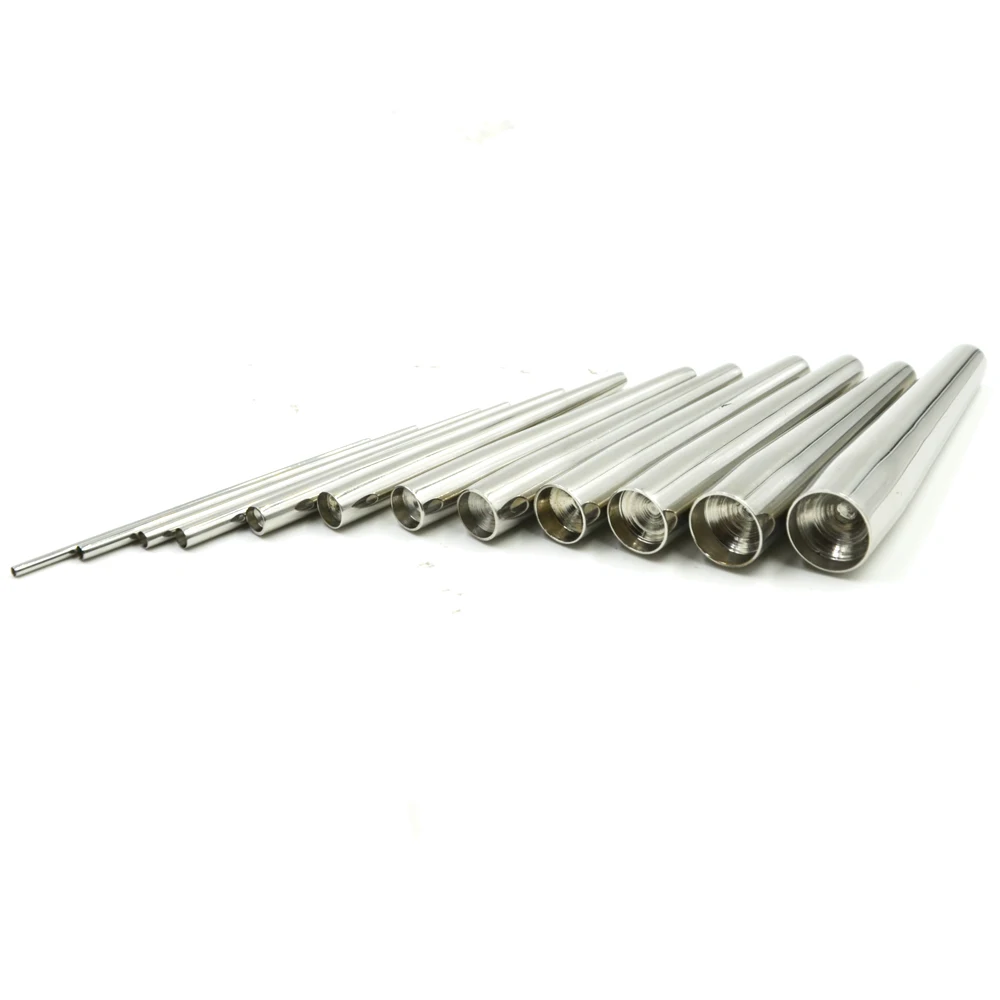 12pcs Professional Body Piercing Tool Surgical Stainless Steel Concave Ear Taper Stretching Kit Professional Insertion Pins Set