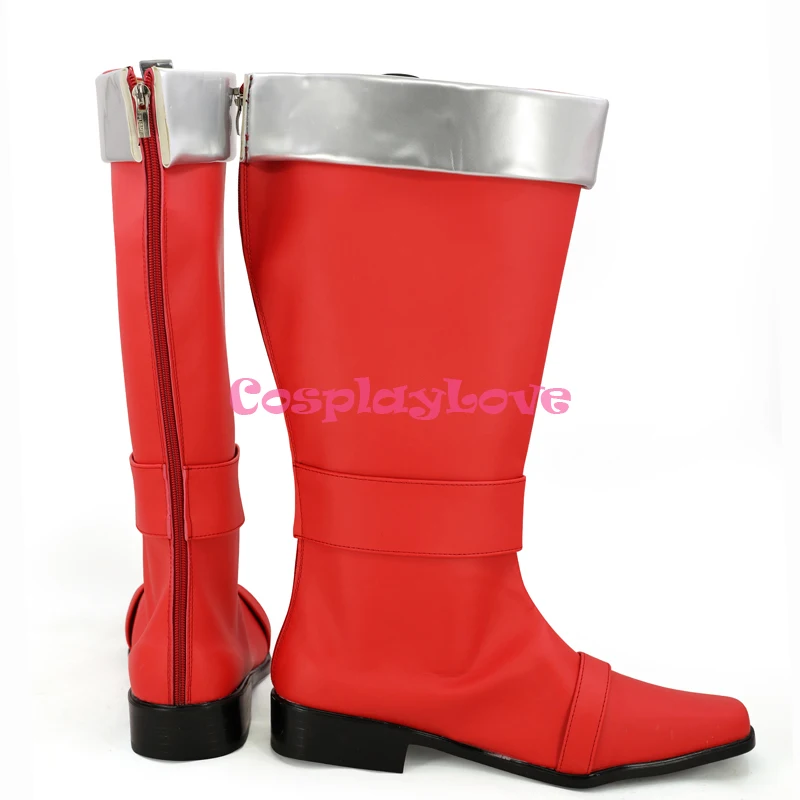 CosplayLove Super Sentai Cosplay Red UCHU SENTAI KYURANGER Stinger Cosplay Shoes Long Boots Custom Made  (3)