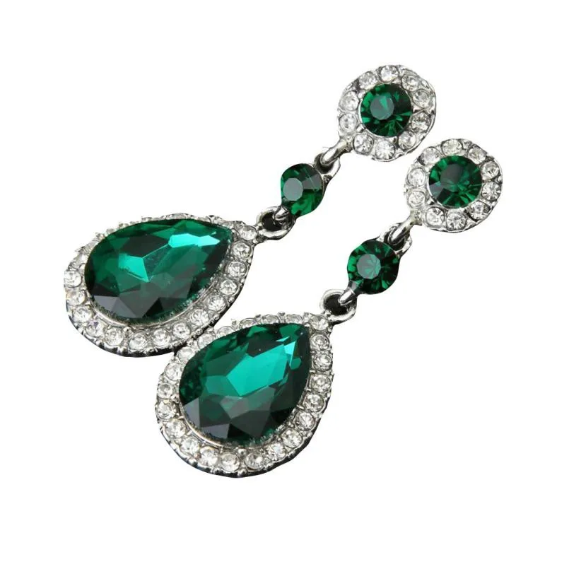 

Trendy Big Crystal Statement Earrings Wedding Drop Earrings Jewelry Rhinestone Style Wedding Party Hanging Earrings For Women