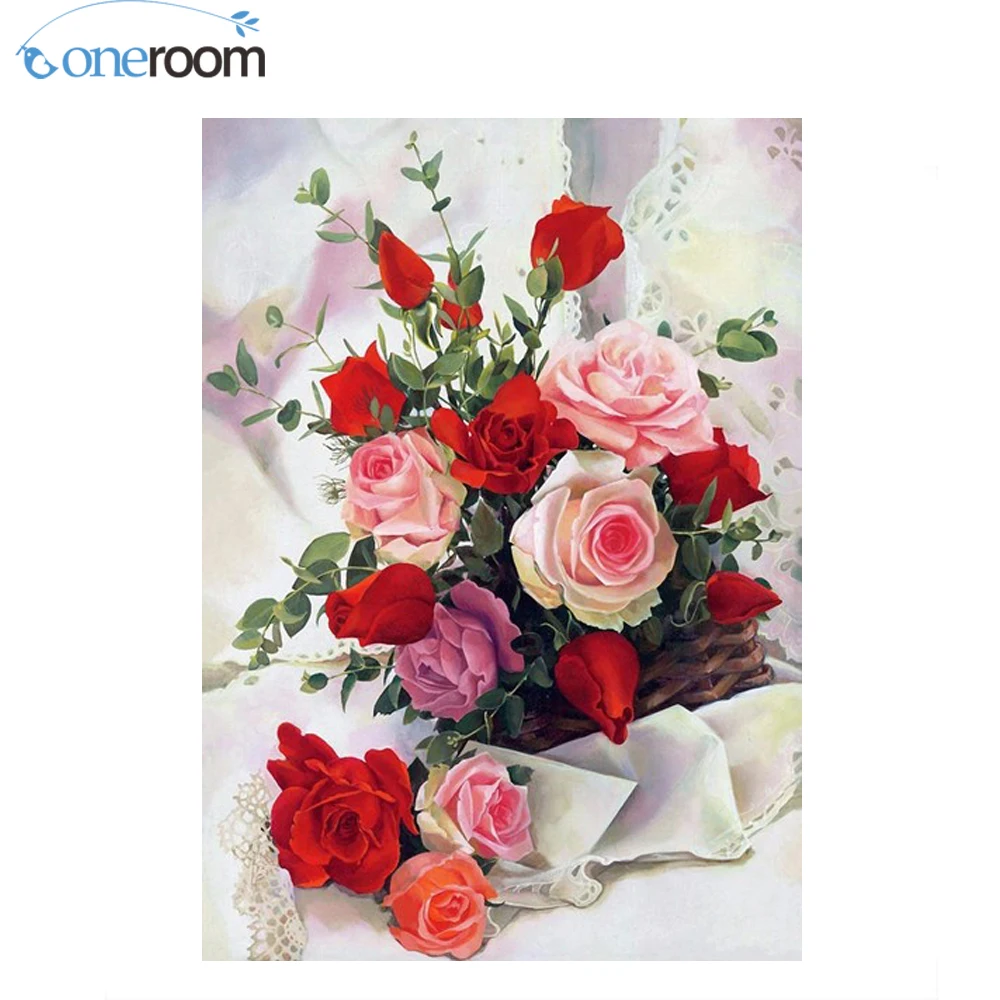 42*59-Needlework Crafts Full Embroidery DIY Higher Quality Counted Cross Stitch Kit 14 ct Oil painting Roses Tablecloth | Дом и сад