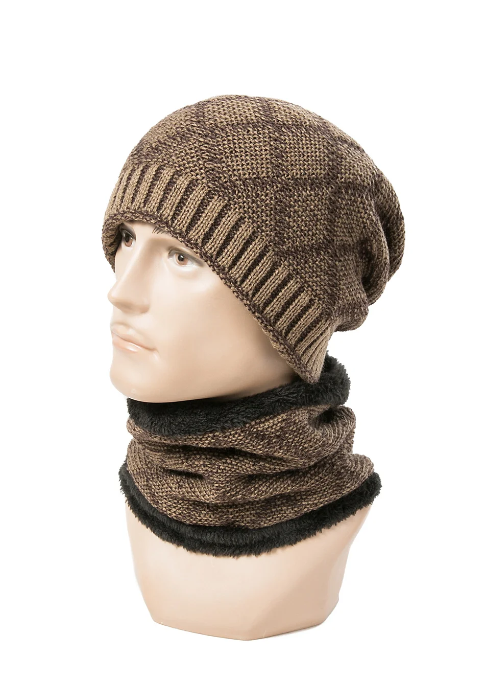 Evrfelan Новое поступление для мужчин зимние Skullies шапочки Hat толстые теплые шапочки мужской сплошной цвет трикотажные Выходная шляпа шарф шарфы для ж