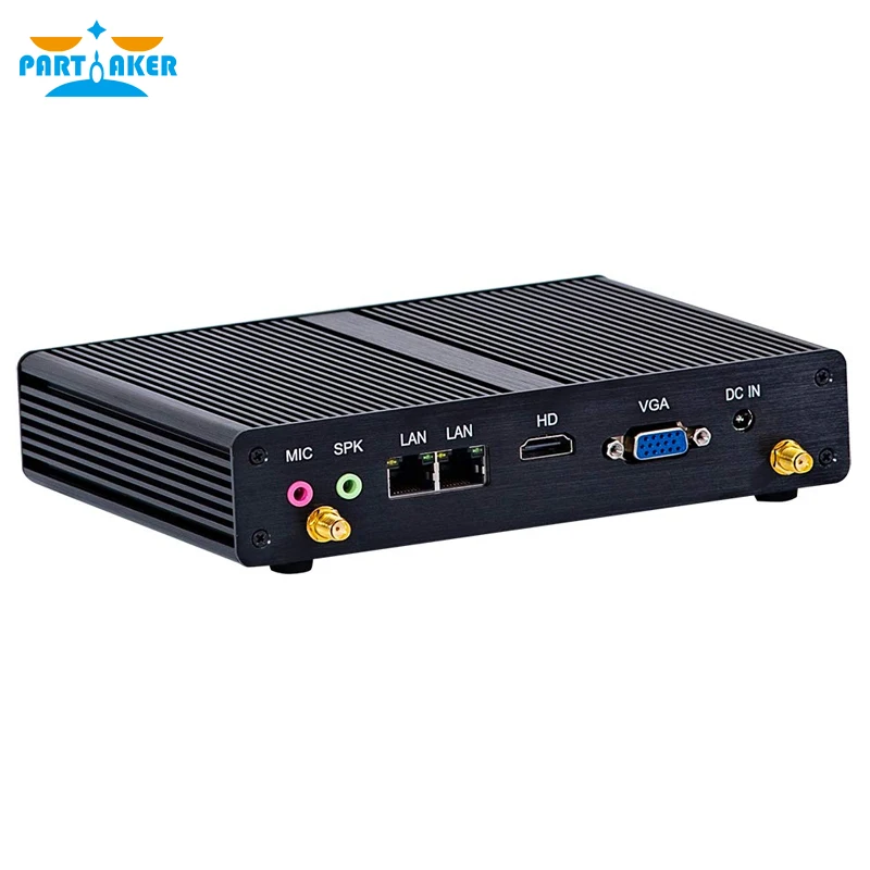 P8 Fanless Mini PC Mini Computers Windows 10 Pro Linux Ubuntu Intel Quad Core J1900 2 Lan 2 RS232 RS422 RS485 VGA HDMI