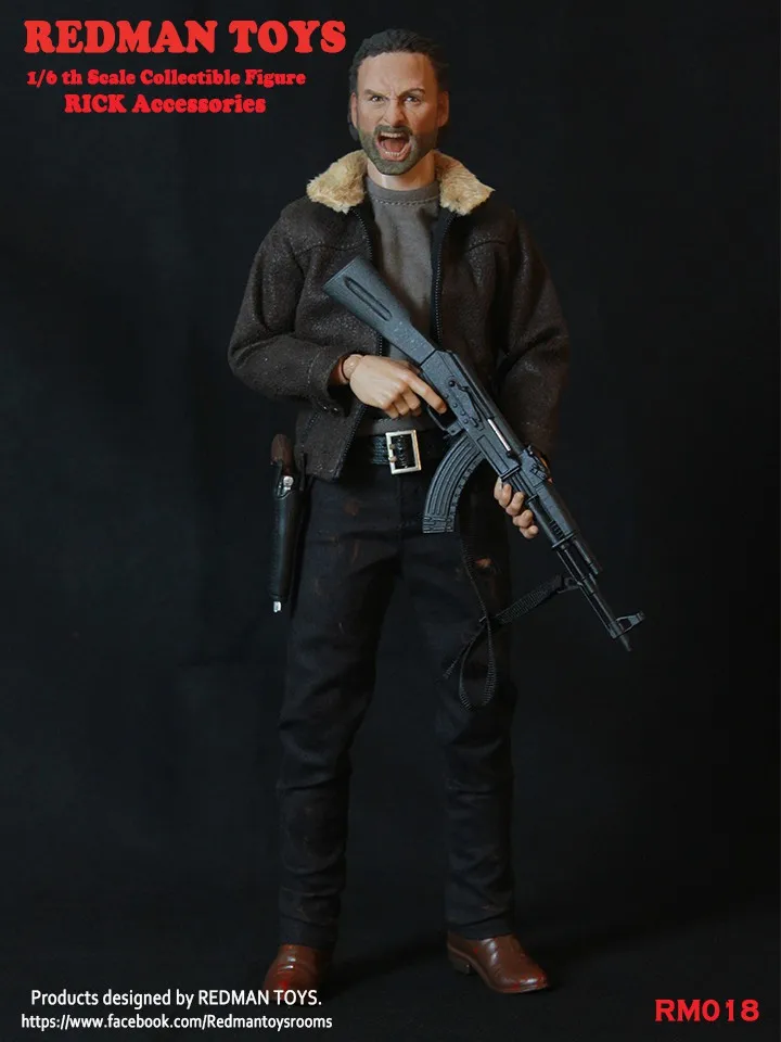 

1/6 scale male figure Accessories The Walking Dead angry Sheriff RICK Head Sculpt with clothes sets for 12" Action figure doll