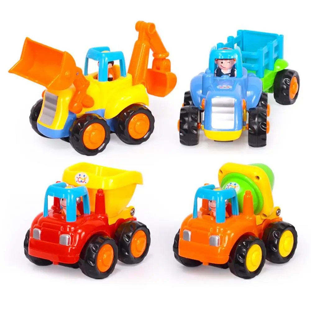 Нет 4 шт./компл. дети имитируют инженерные автомобили инерционные игрушки для детей