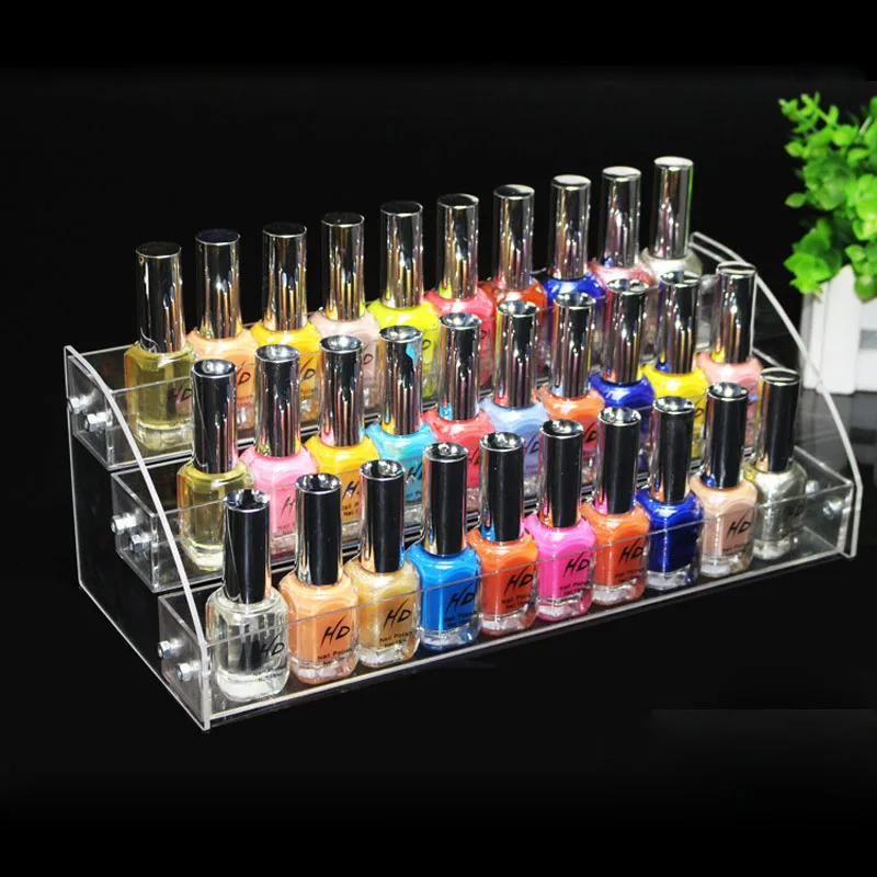 

Multifunction Clear Acrylic Nail Polish Rack Household Makeup Tool Holder Cosmetic Organizer Nail Polish Storage Shelf Stand