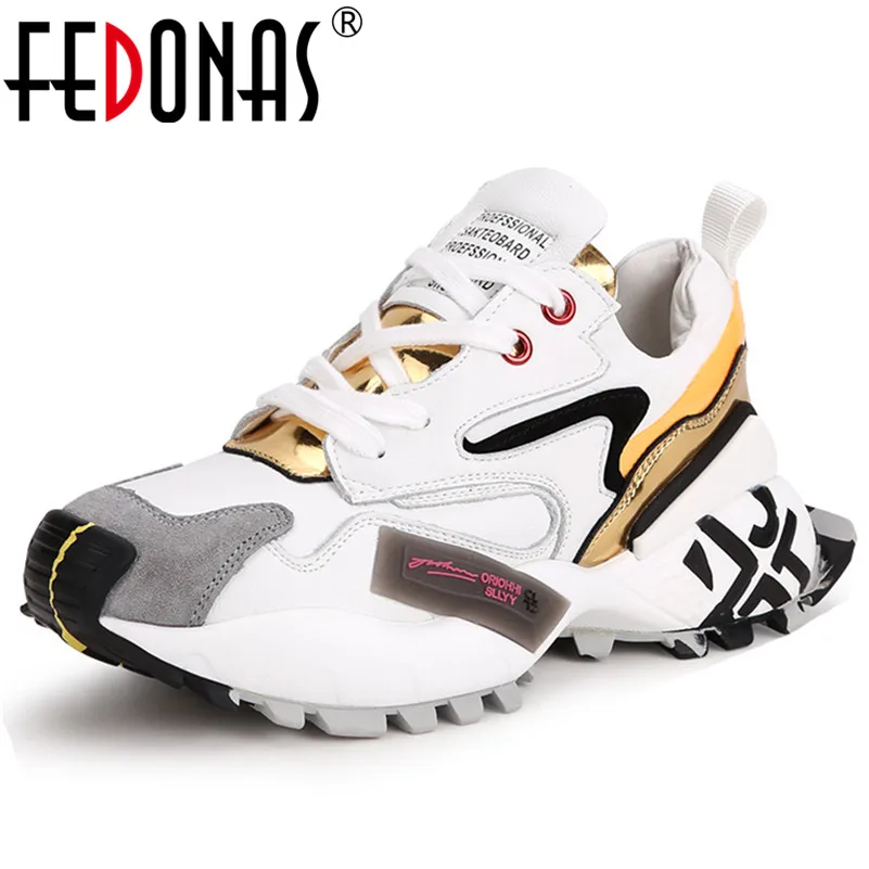 

FEDONAS Punk Round Toe Women Flats Spring Shallow Quality Genuine Leather Comfortable Women Sneakers Brand Sports Shoes Woman