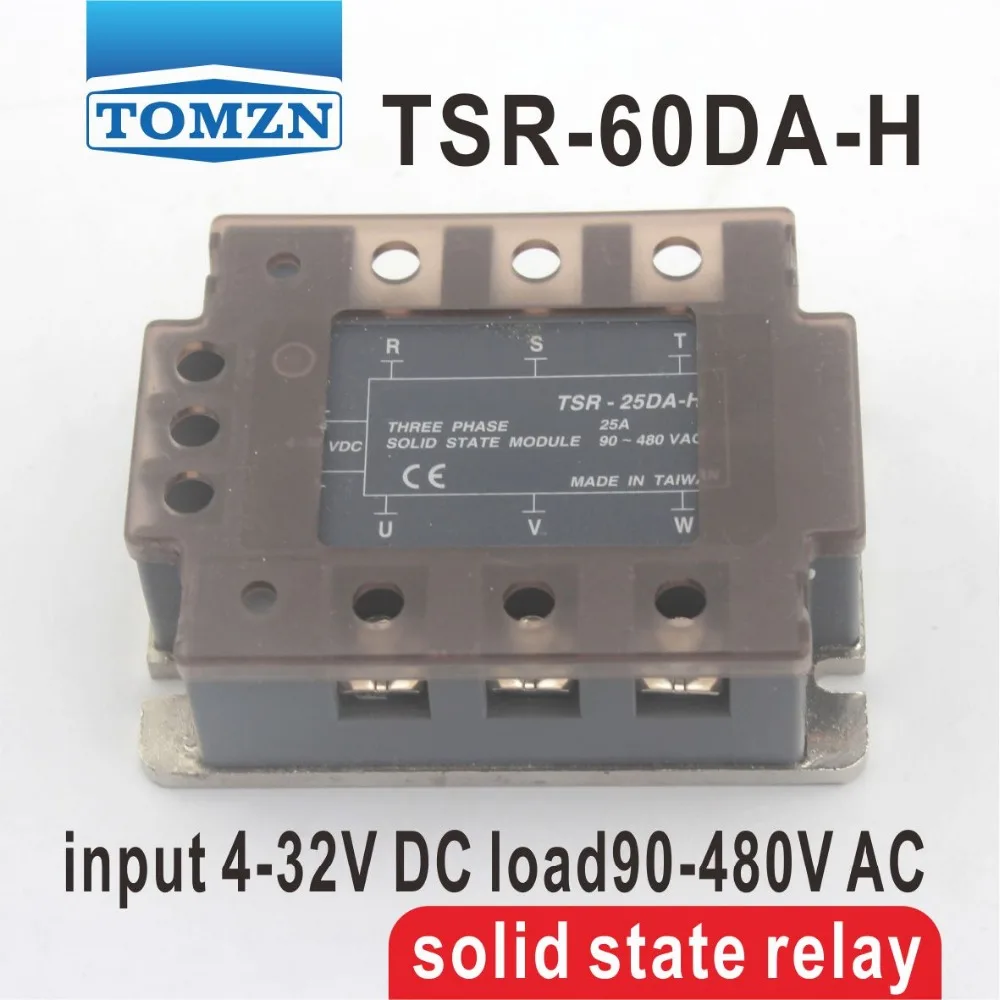 

60DA TSR-60DA-H Three-phase High voltage type SSR input 4-32V DC load 90-480V AC single phase AC solid state relay