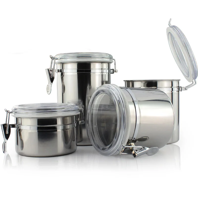 Coffee Container Large Airtight Stainless Steel Tea Storage Chests