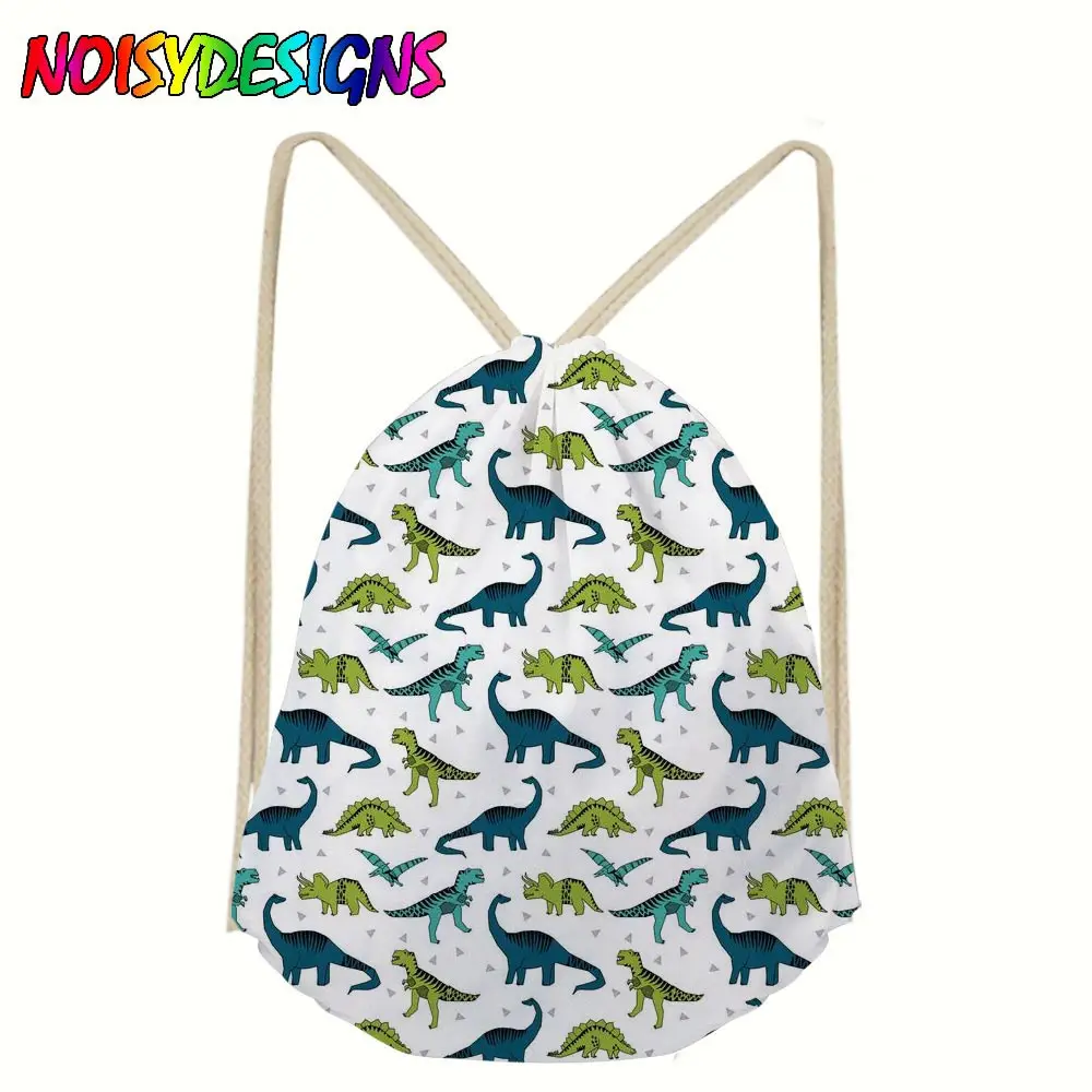 

New fashion Women Dinosaurs patterns drawstring Backpack 3D printing travel softback mochila drawstring bag Gift pouch Unisex