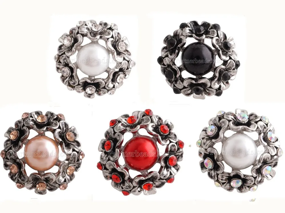 

10pcs/lot High Quality 20mm Fashion Snap Button Bracelet Charm Rhinestone Button ginger Crystal Snaps Jewelry KC7330