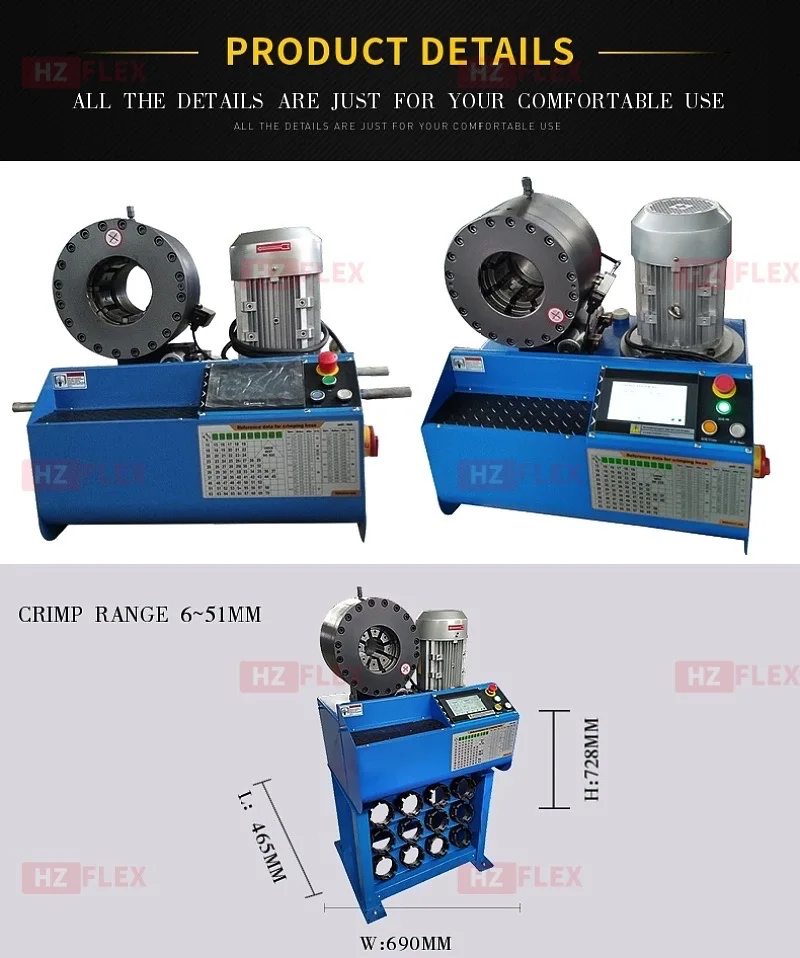 Approved-Ce-Hydraulic-Hose-Crimping-Machine-hz-91h-Crimping-2inch-Hydraulic-Hose-From-China-Manufacturer 4