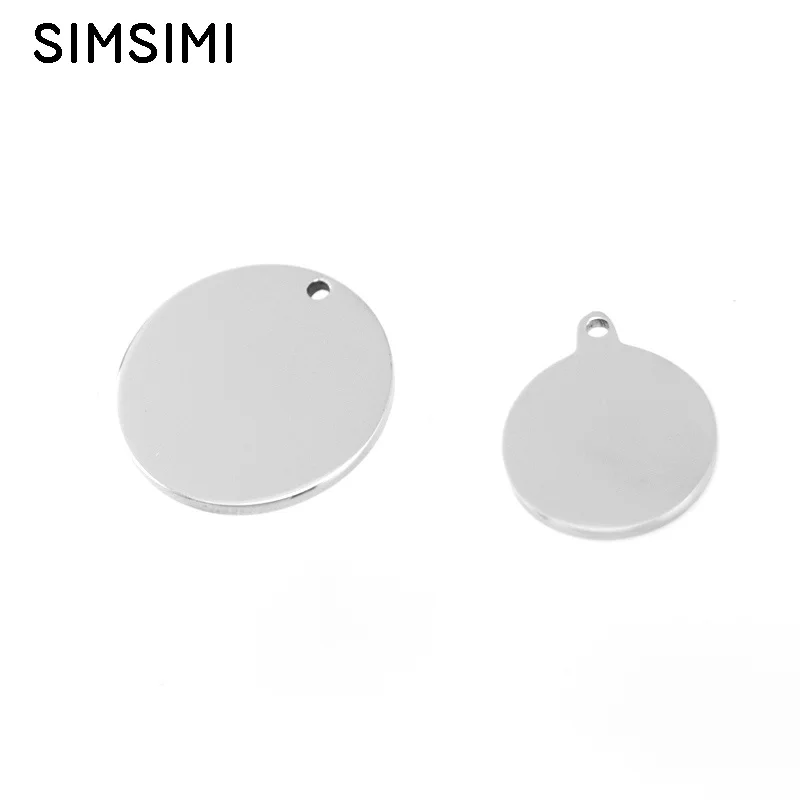 Simsimi 15/20 мм круглые подвески из нержавеющей стали 1 5 петли для DIY ожерелья с обеих