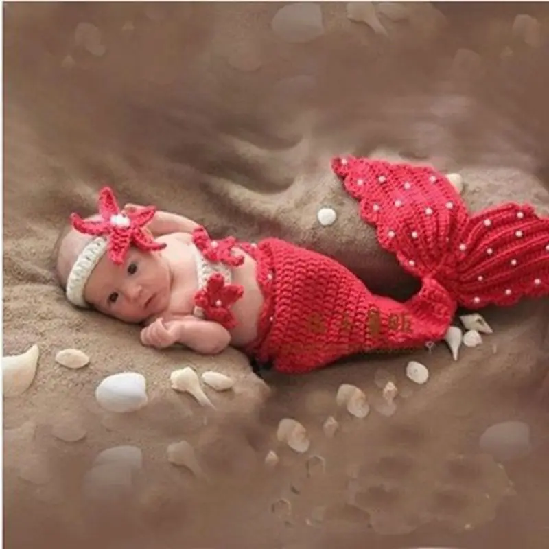 aliexpress com buy cute mermaid design red newborn photography