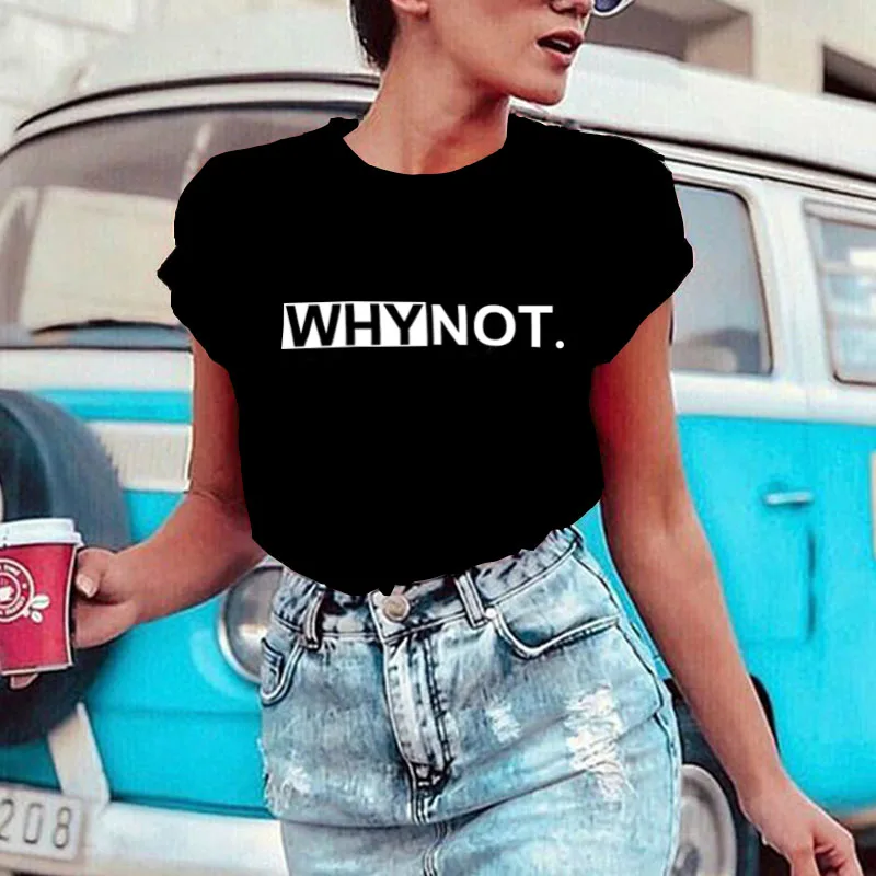 

ZSIIBO Funny Letters T Shirt Women Cotton Summer Printed T-Shirt Casual Tops Tee Women Short Sleeve Female White Black Gray Tees