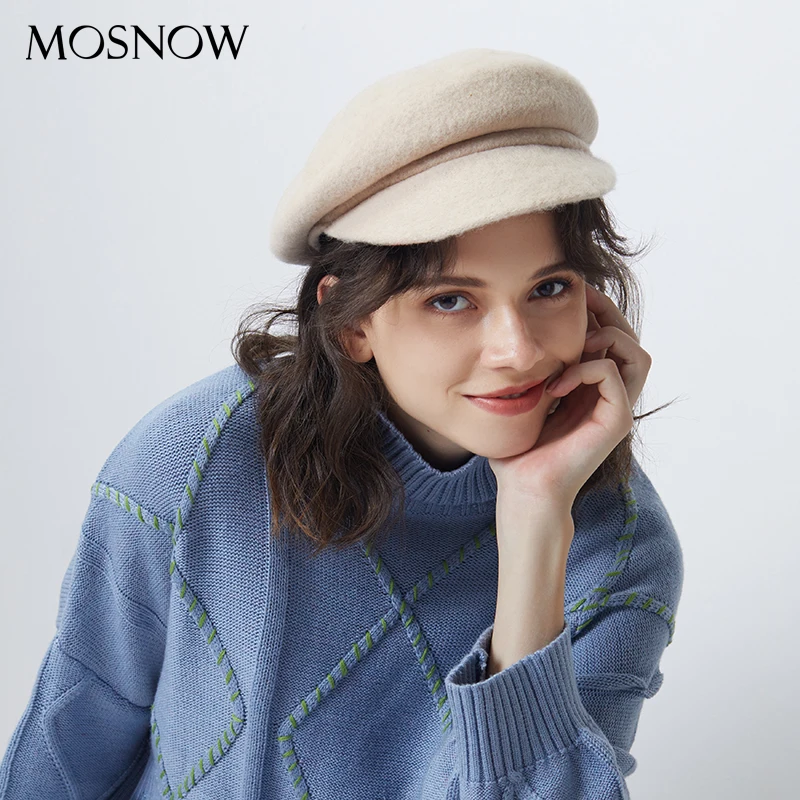 Зимние шапки Anise Newsboy ретро из 100% кашемировой шерсти восьмиугольный головной убор
