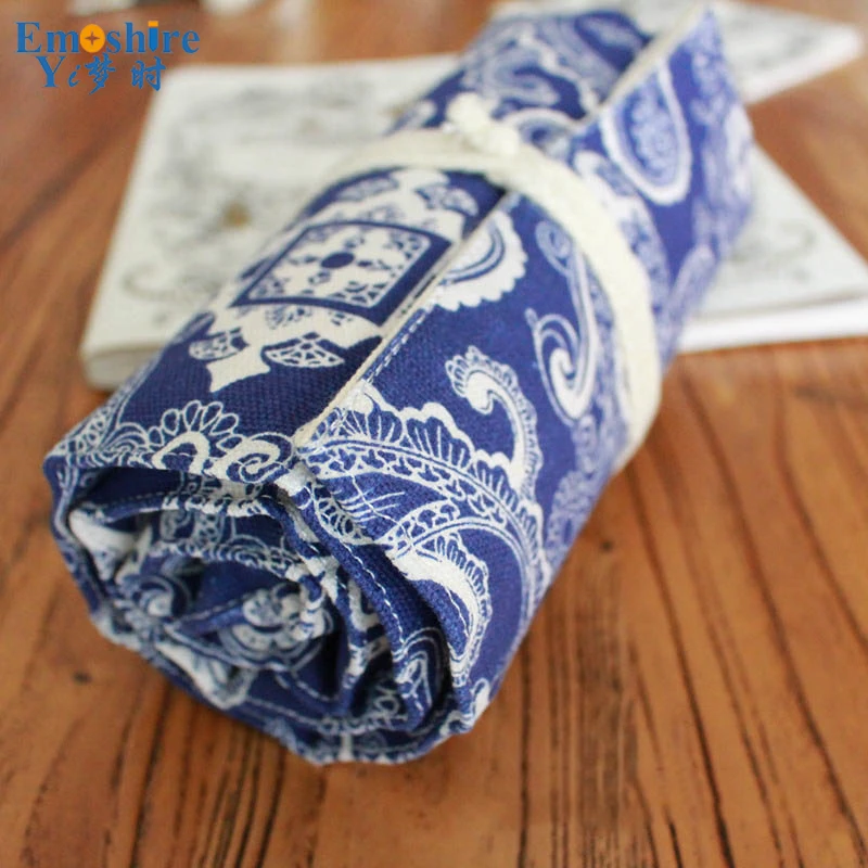 Emoshire Pencil Korean version of the cotton canvas cloth curtains large capacity color pencil pencil pencil pencils (1)