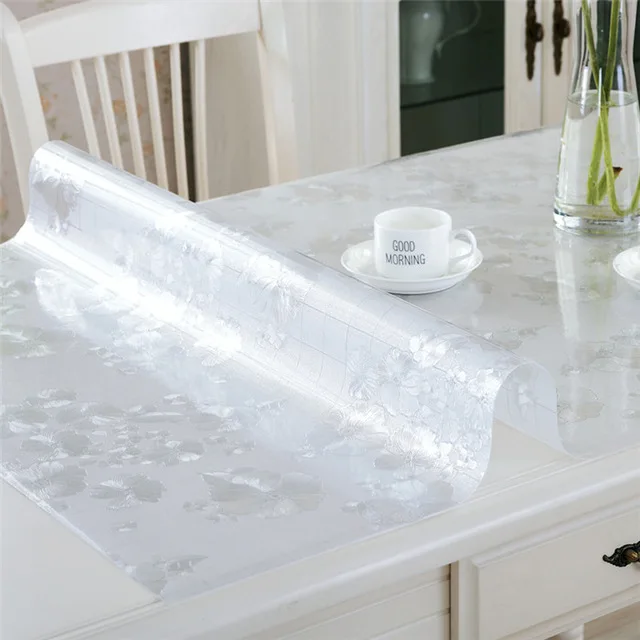 16 colors Soft Glass Transparency PVC Table Cloth Waterproof Party Wedding Home Kitchen Dining Placemat Pad Thickness 1.0mm