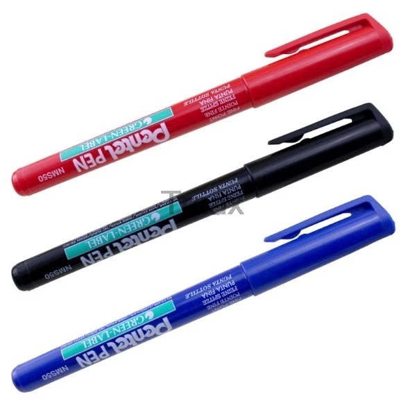 

3 Pcs/Lot Japan Pentel NMS50 Industrial Marker Oily pen Marker Pen 1.0m Black/Blue/Red Colors