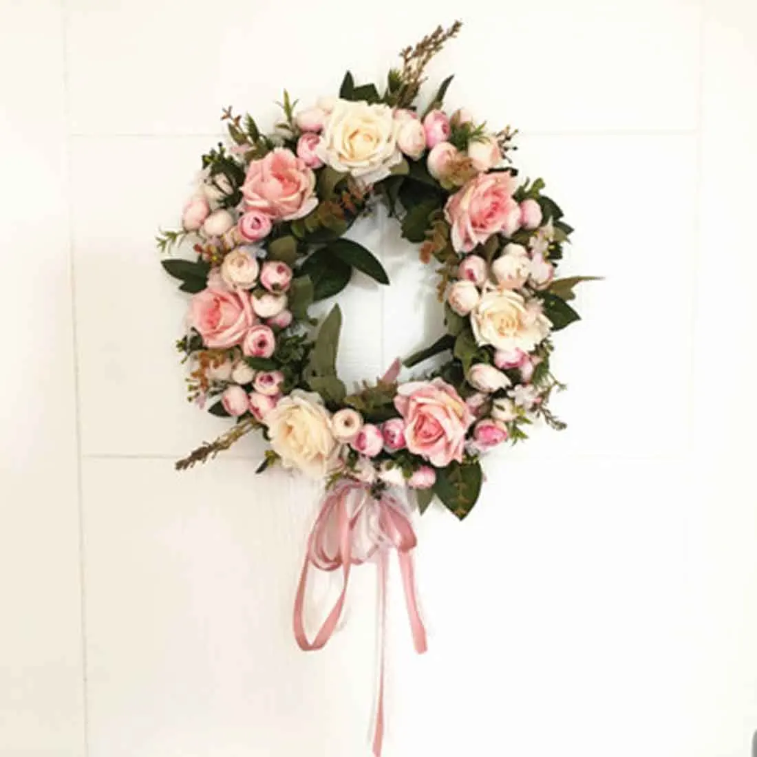 Silk Artificial Flowers Wreaths Artificial Garland For Wedding Decoration Door Home Party Decor Perfect Quality - Цвет: 9