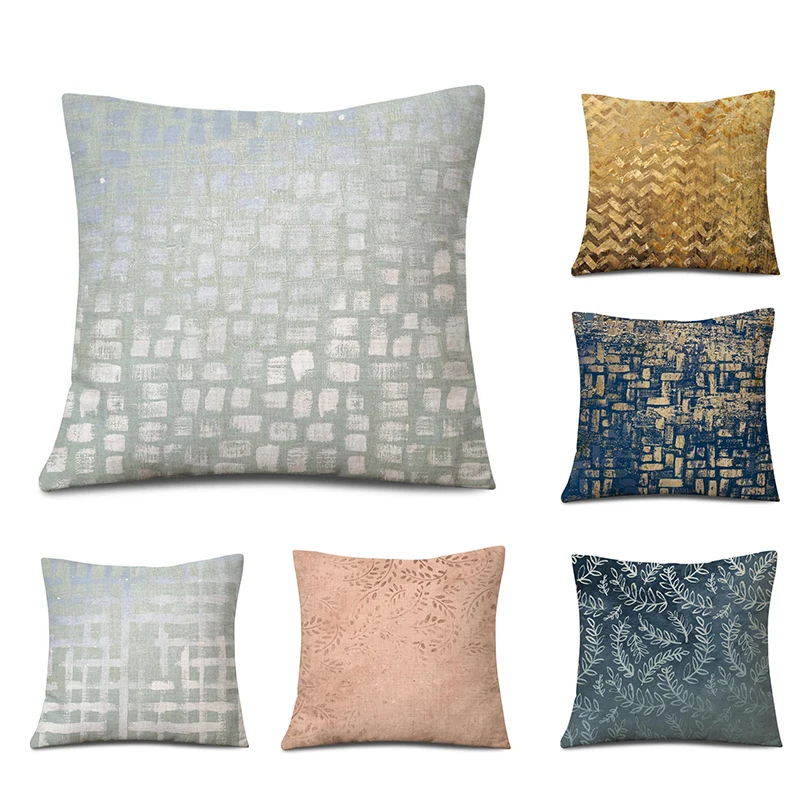 

Texture Geometry Pillow Cover Nordic Printed Square Bed Sofa Pillow Cushion Pillow Cover Linen Simple Comfortable Skin