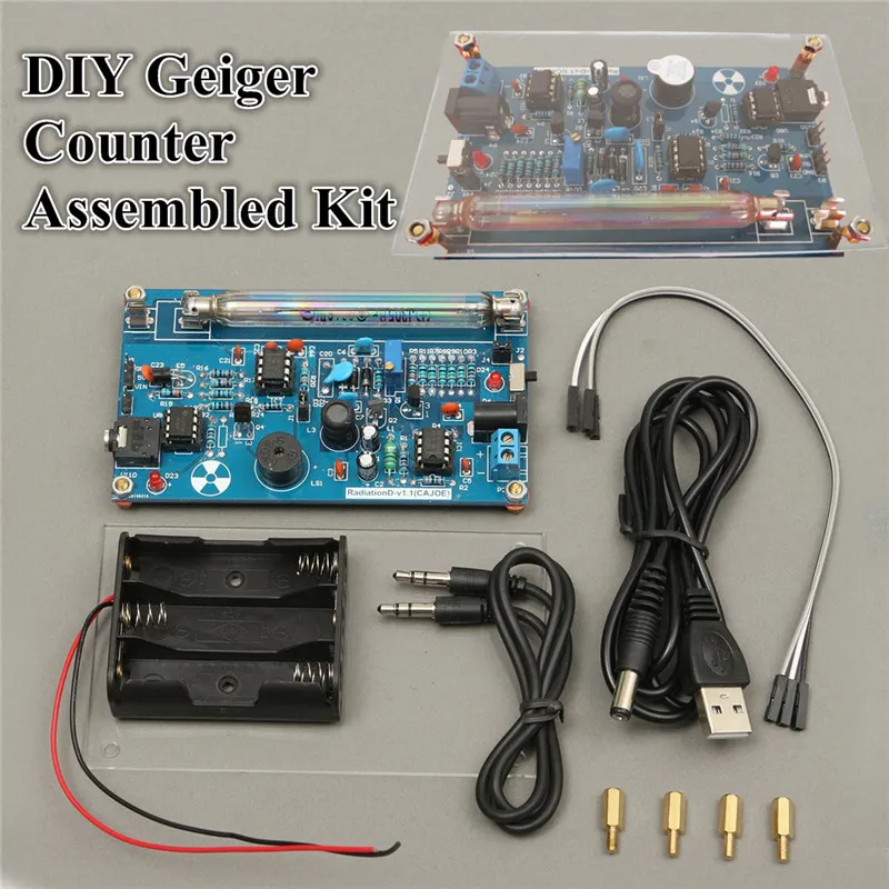 Собранный DIY счетчик Гейгера комплект Детектор атомного излучения бета гамма-луч построить радиационный мониторинг станции