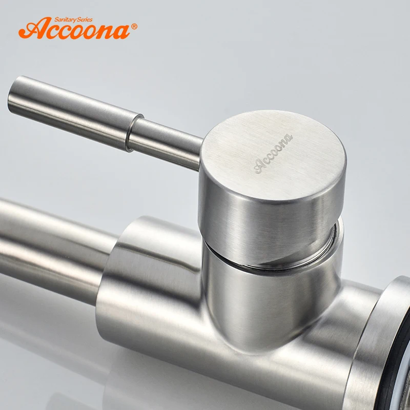 Online Accoona Becken Wasserhahn Mischer Waschbecken Tap Wand Kleine mini Becken Armaturen edelstahl 304 Moderne Heiße und Kalte Wasser A9690 3
