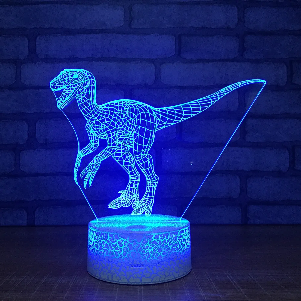 Динозавр ночник Защита окружающей среды Usb Питание светодиодные 3d светильники детская комната светодиодные Детские огни лампы