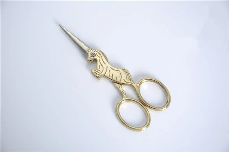 Horse No.7 of Chinese Zodiac Stainless Steel gold-plating Blade Antique Vintage Design Sewing & Embroidery Scissor Wholesale