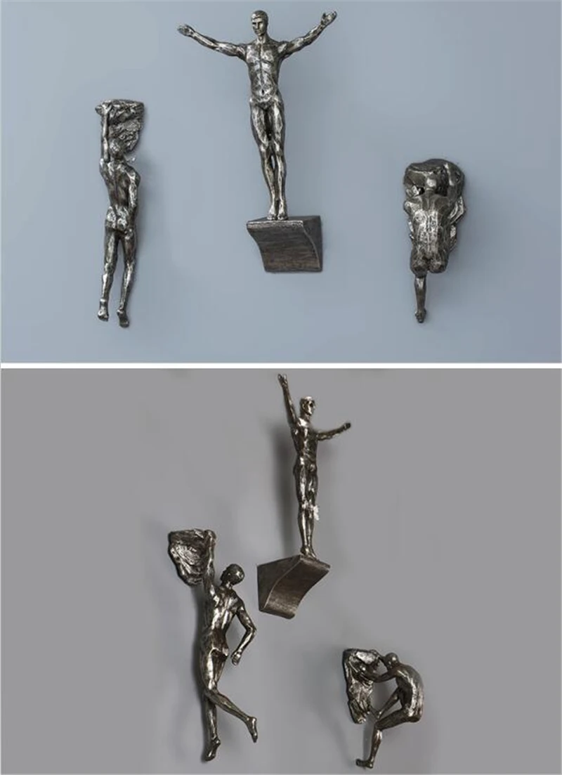 Креативная скульптура из смолы, скалолазание, Мужская статуэтка, настенная, Орна, мужская, ts, предметы для дома, настенные подвесные украшения, статуя
