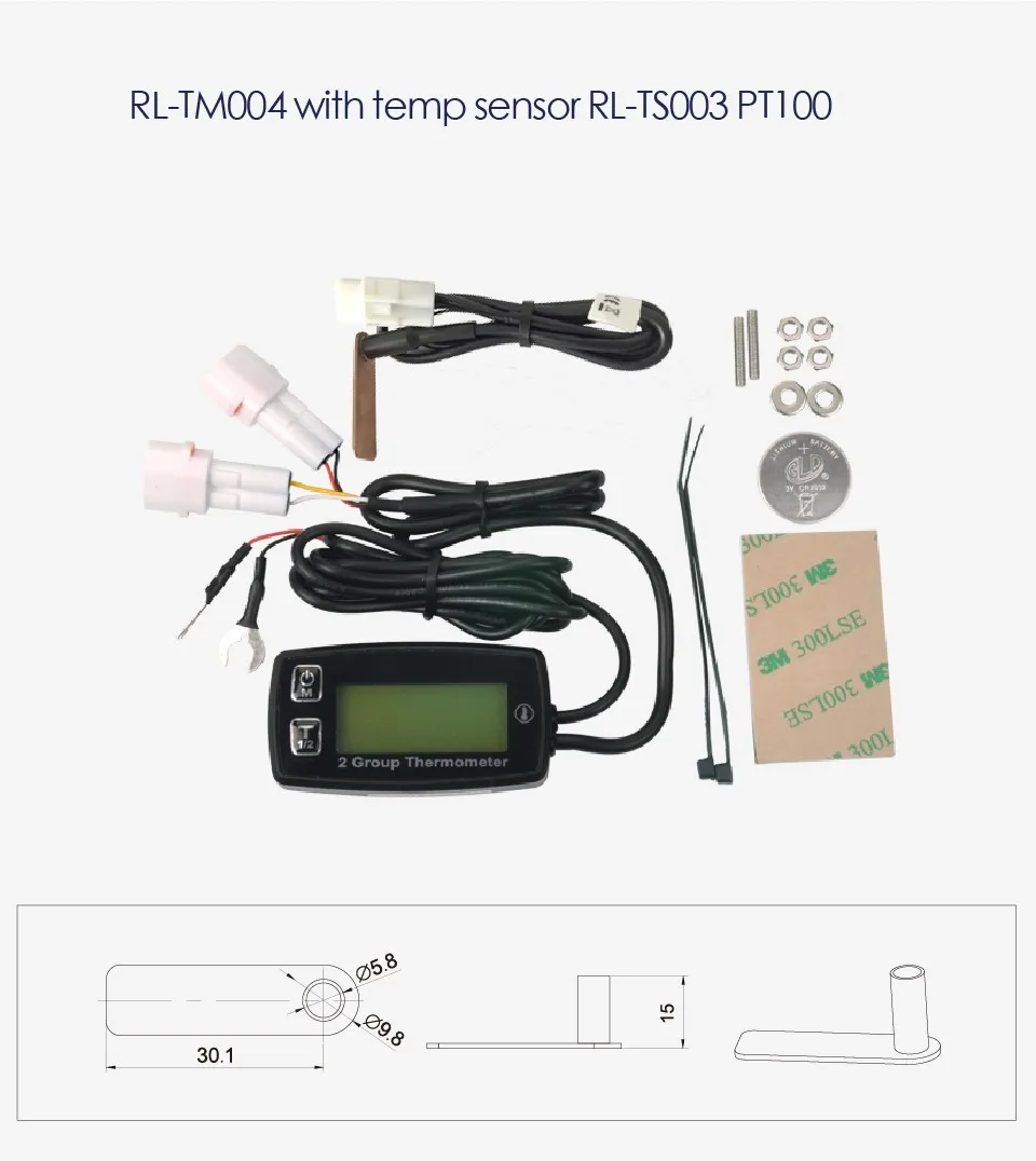 TS003 PT100-20+ 300 2 temp датчик TEMP метр термометр температуры для мотоциклов печи насосы ATV питбайк гидроцикл культиватор