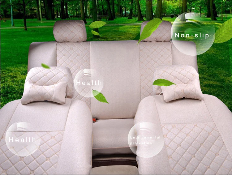 Удобные льняные чехлы для сидений автомобиля O SHI, универсальные автомобильные сиденья, подушка для переднего и заднего стула, четыре сезона, общие