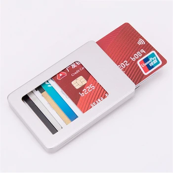 

BYCOBECY 2020 RFID aluminium credit card holder custom anti-magnetic metal automatic card set membership card bag