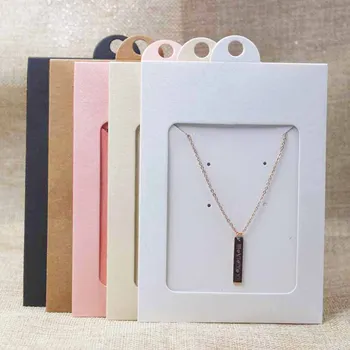 

2018 10 sets mutli color necklacke pendant package& display hanger window box with card candy/gift box packing window hanger box