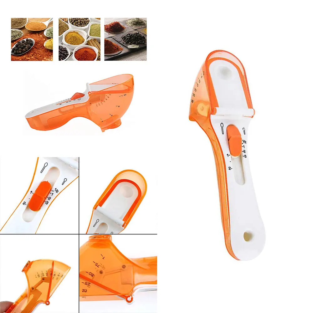 

Plastic Adjust Measuring Cup Spoons Scale Scoop Kitchen Cooking Handle Baking Sugar Floor Measure Tool Baking Kitchen Gadgets