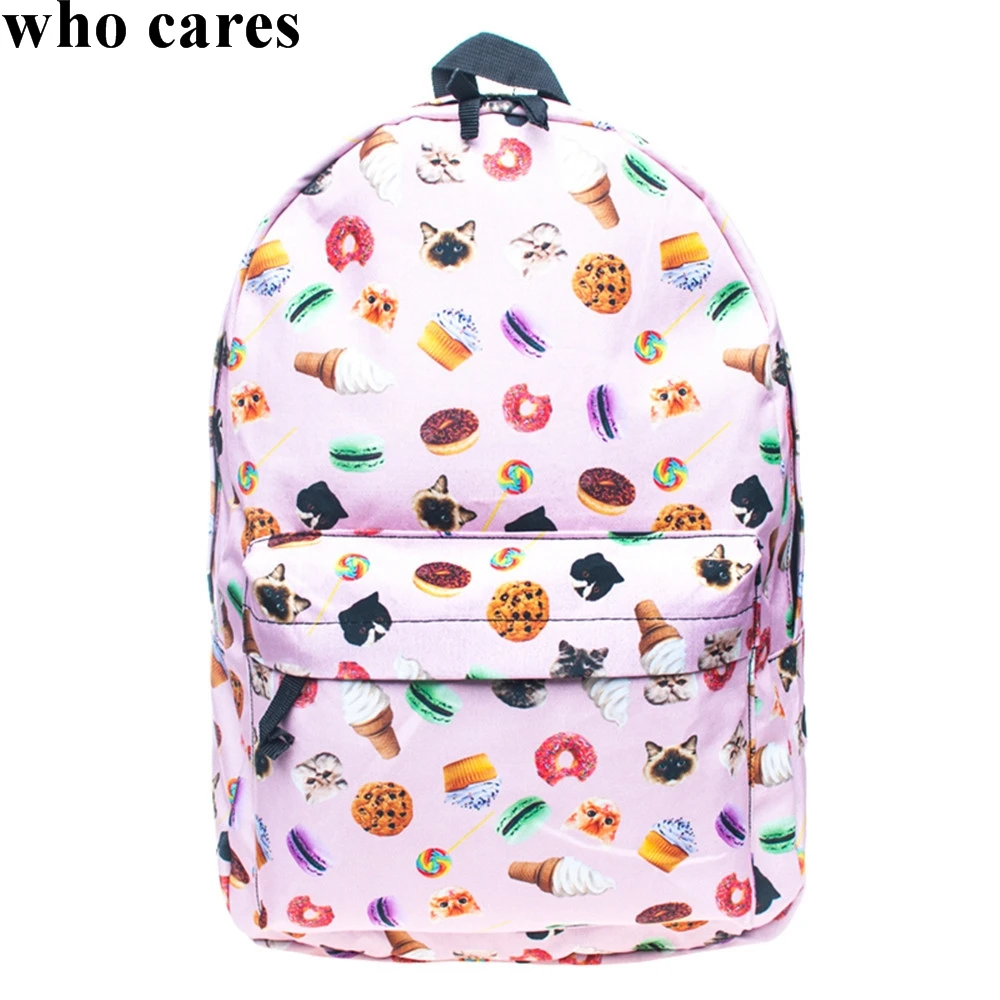 Aliexpress.com : Buy Pink Candy Desserts Printing Backpack Women Who ...