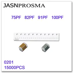 JASNPROSMA 15000 шт 0201 0603 50 V 5% 75PF 82PF 91PF 100PF SMD, высокое качество новый товар конденсаторы J