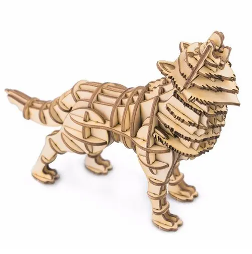 

Robotime DIY Mini Wolf Wooden Puzzle Handmade Animal Miniature TG207